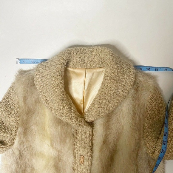 Vtg D’Esprit Faux Fur Knit Jacket - Picture 9 of 10